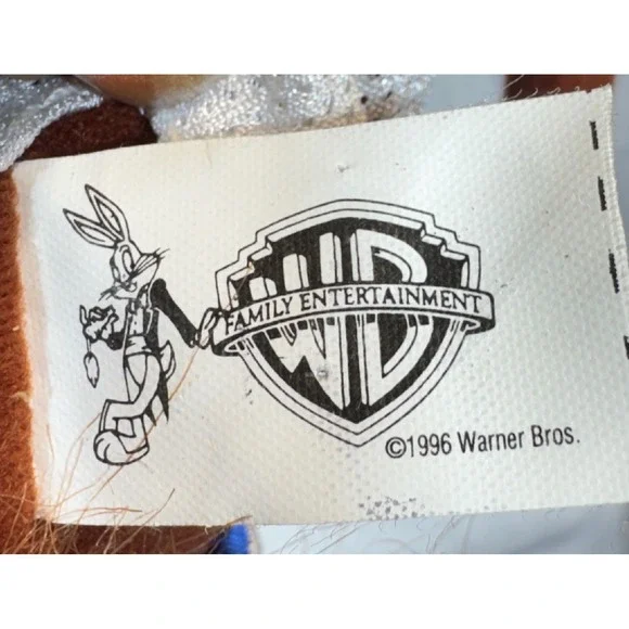 Vintage 1996 Space Jam Taz Plush 9" Tune Squad Warner Bros Toy - Picture 6 of 7